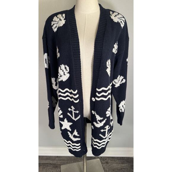 Vintage Best American Clothing Co Cotton Blend Nautical Button Cardigan Size S - Picture 11 of 16
